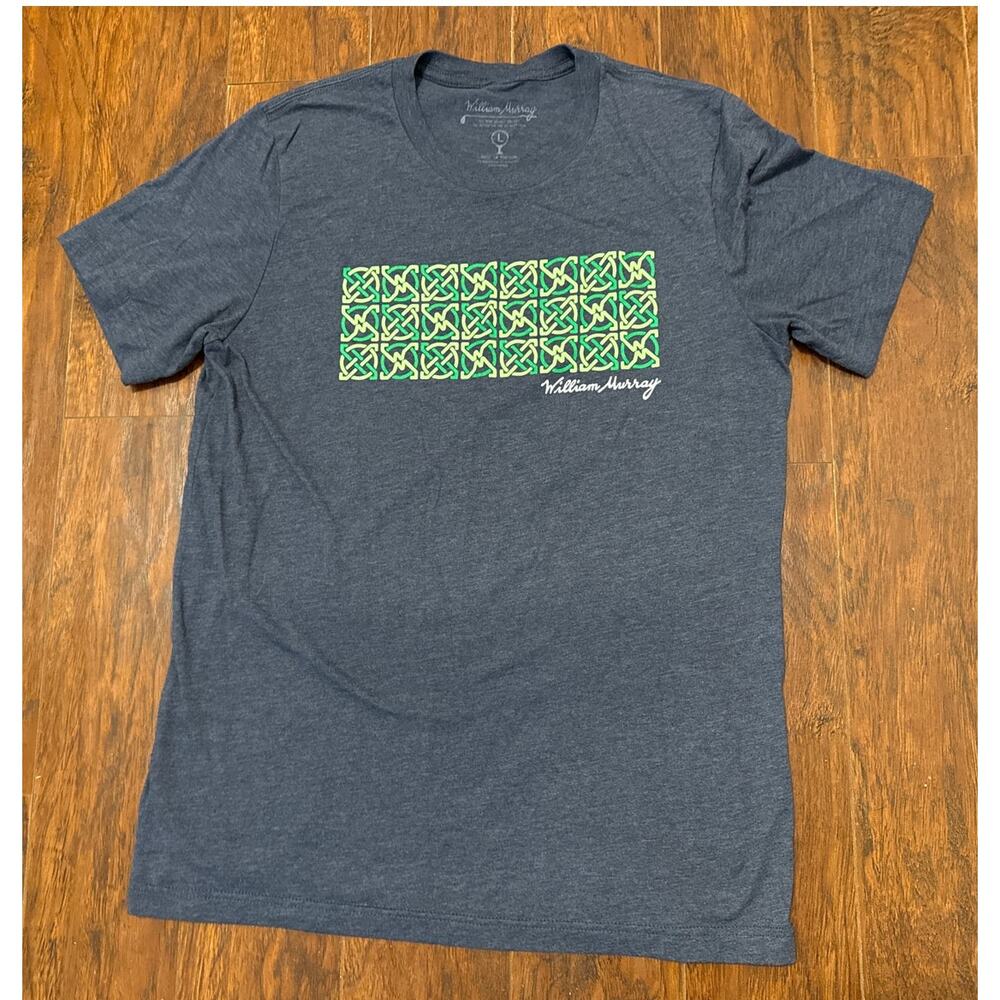 William Murray Knotty by Nature Golf Tee Mens L Gray Casual Graphic Shirt